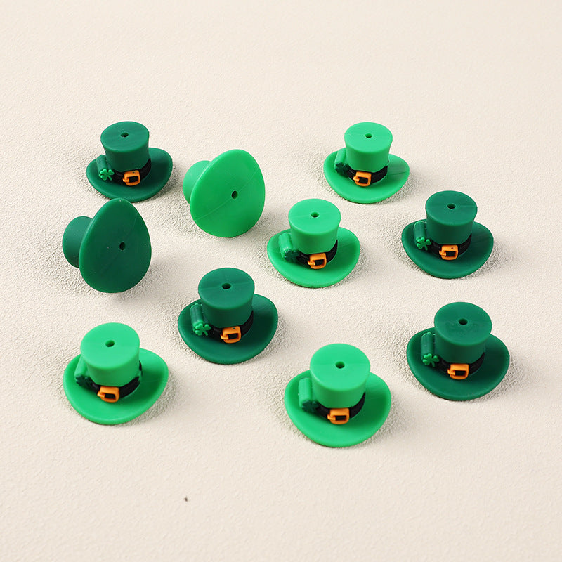 Wholesale 20pcs 3D St. Patrick's Day DIY Silicone Baby Cartoon Gum Beads Clover Beads