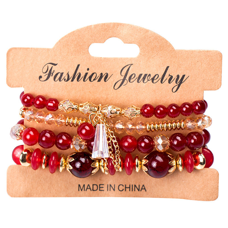 Wholesale Bohemian Multi-layered Crystal Temperament Exotic Fashion Bracelet