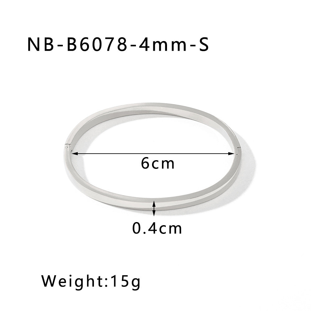 Wholesale Fashion Simple Vacuum Gold-plated Spherical Buckle Hand-polished Simple High-grade Plain Ring Bracelet