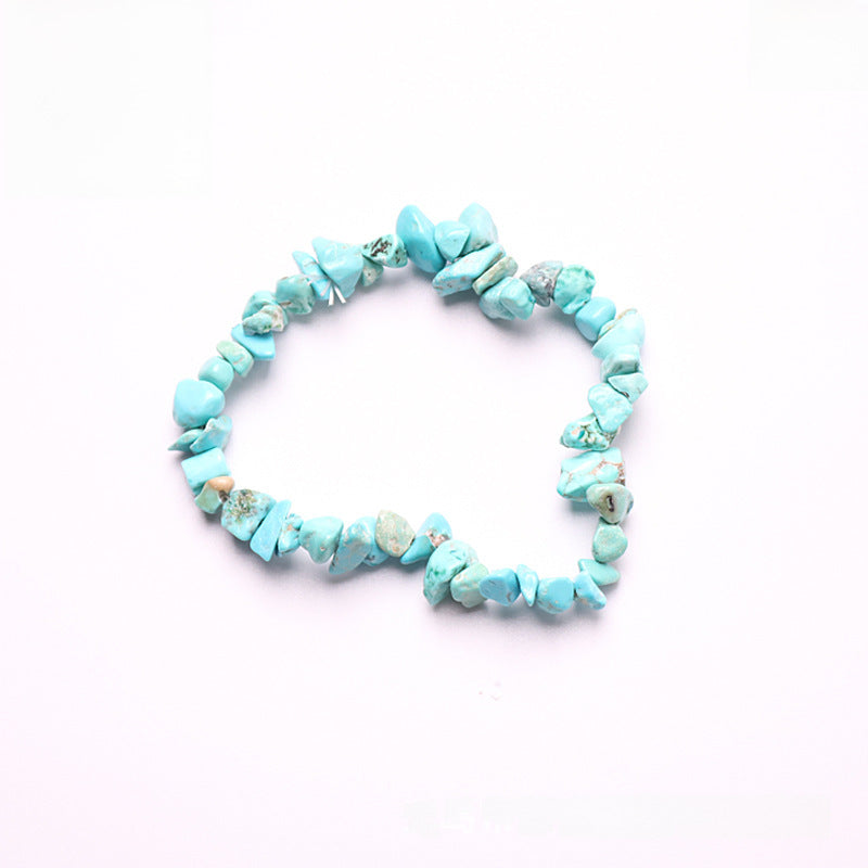 Wholesale 5pcs natural crystal gravel elastic bracelet colorful gravel bracelet