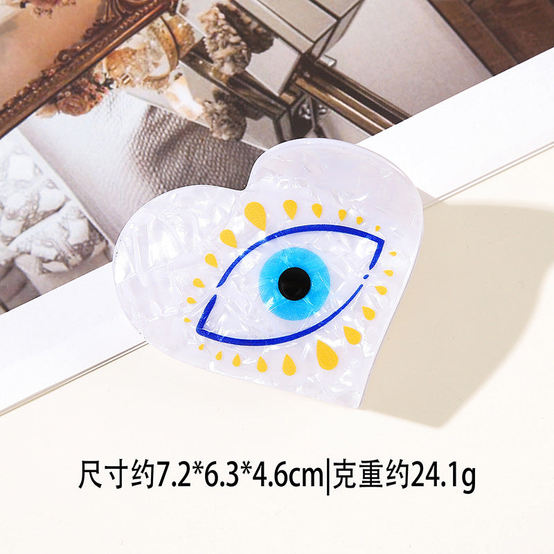 Wholesale Round Evil Eye Hair Clip Acrylic Claw Clip Bohemian Greek Style Fashion Hair Accessory For Women Resale