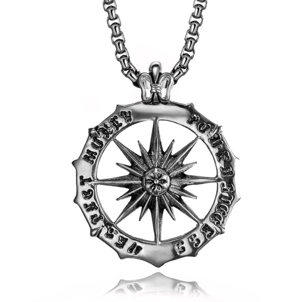 Wholesale Sun Stainless Steel English Men's Titanium Steel Necklace