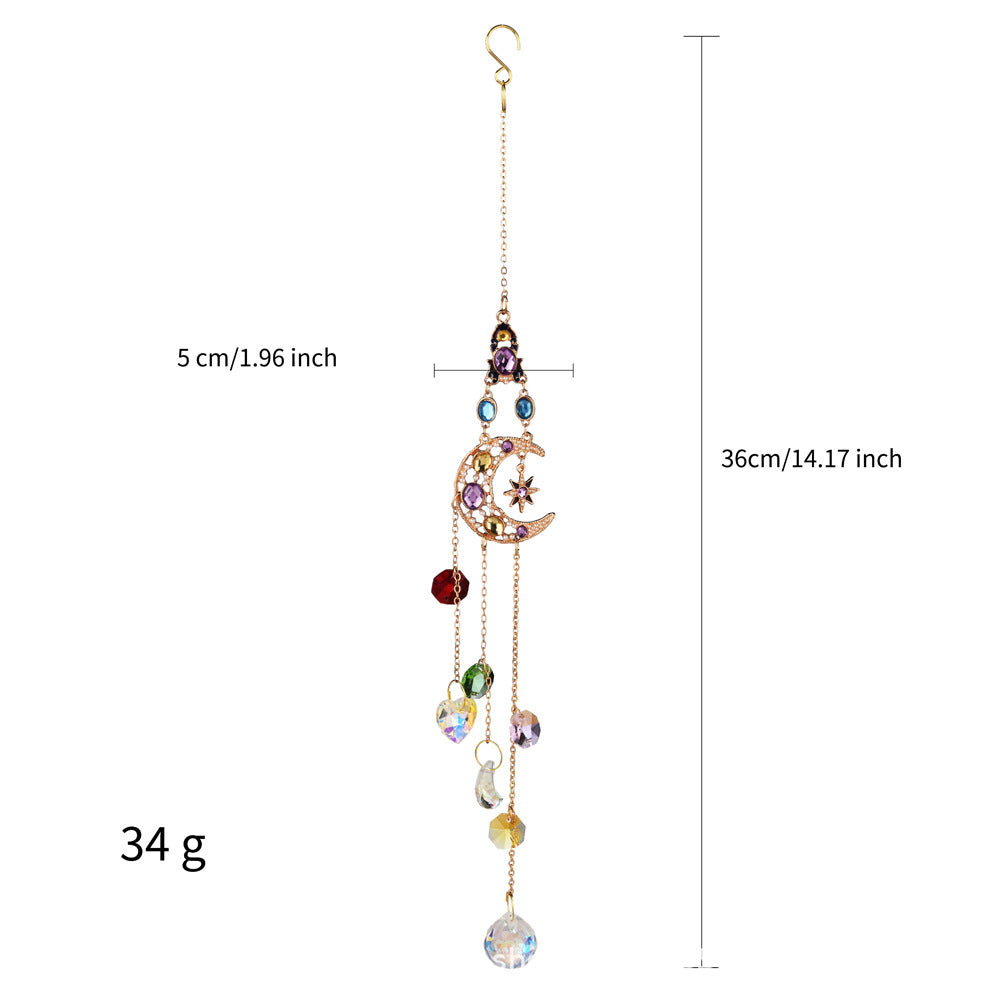 Wholesale colored diamond sun moon stars love wind chime