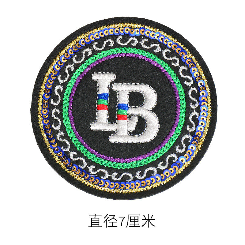 Wholesale Stylish Rayon Embroidered Round Lion Letter Patch For Coat Repair And Decoration