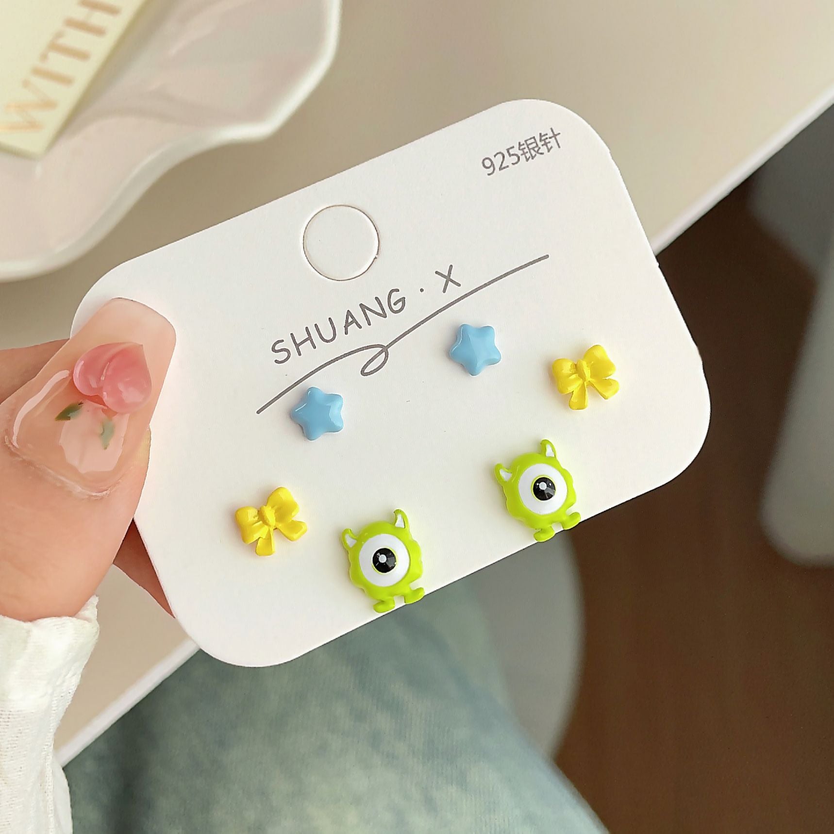 Wholesale Colorful Cute Little Monster Alloy Earrings