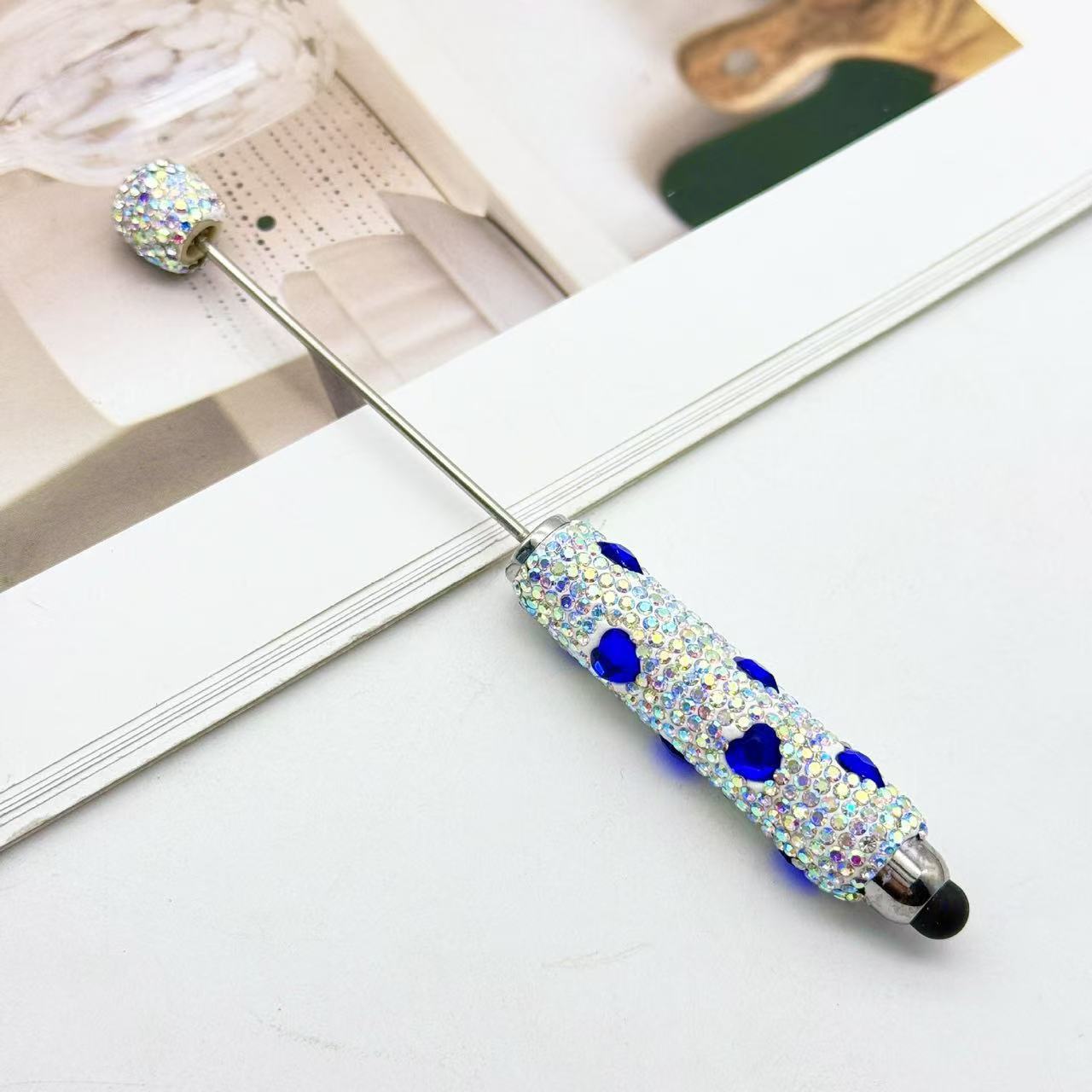 Wholesale 2pcs DIY Touchscreen Rhinestone Heart Beadable Pens