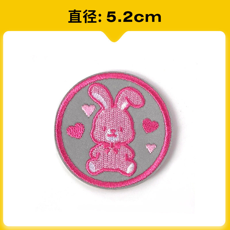 Wholesale Chic Reflective Cartoon Embroidered Patch For Backpack Coat School Bag Safety Decorative Badge
