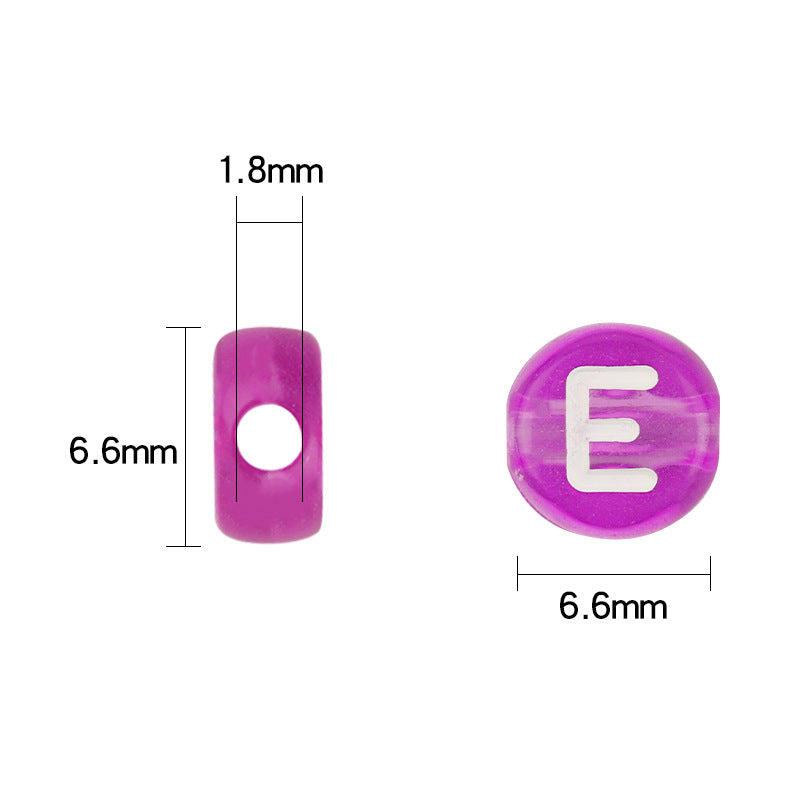 Wholesale of 100 Pieces/pack of Acrylic Colored English Letter Beads