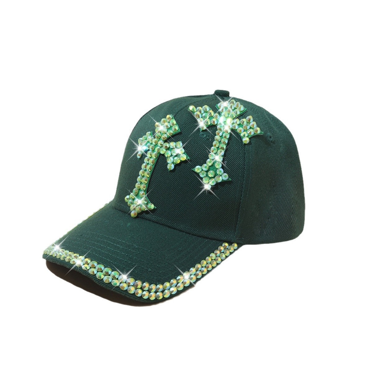 Wholesale Rhinestone fashionable and versatile summer handmade diamond sun protection baseball cap for men and women