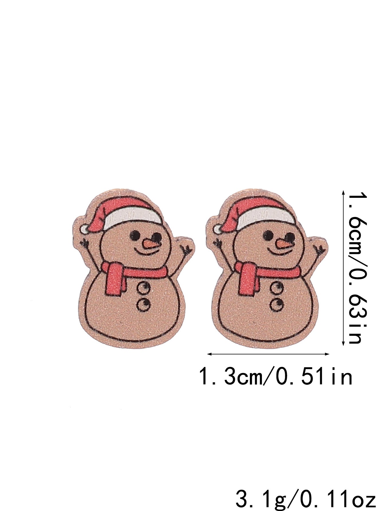 Wholesale Christmas Cute Animal Bear Fox Wooden Vintage Earrings