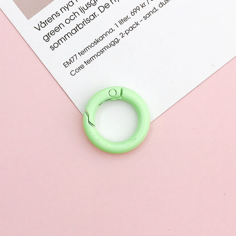Wholesale 10pcs New 20mm spring ring DIY jewelry accessories candy color paint opening ring color key spring buckle