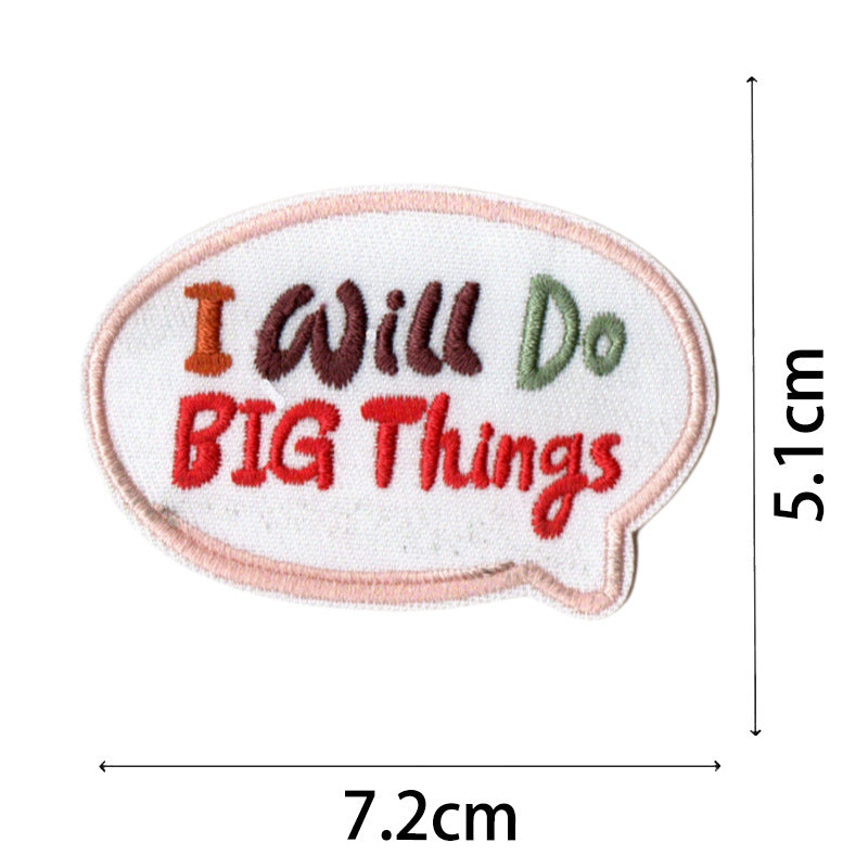 Wholesale Bohemian embroidered fabric patch with positive energy quotes for bags  DIY Patches