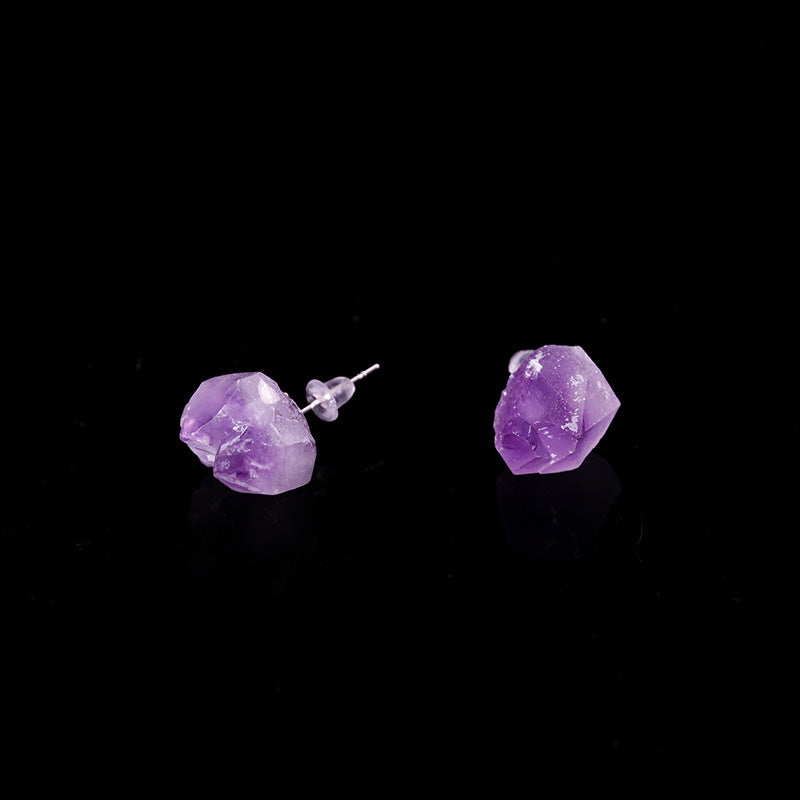 Wholesale Natural Amethyst Earrings Stud Bohemian  Earrings