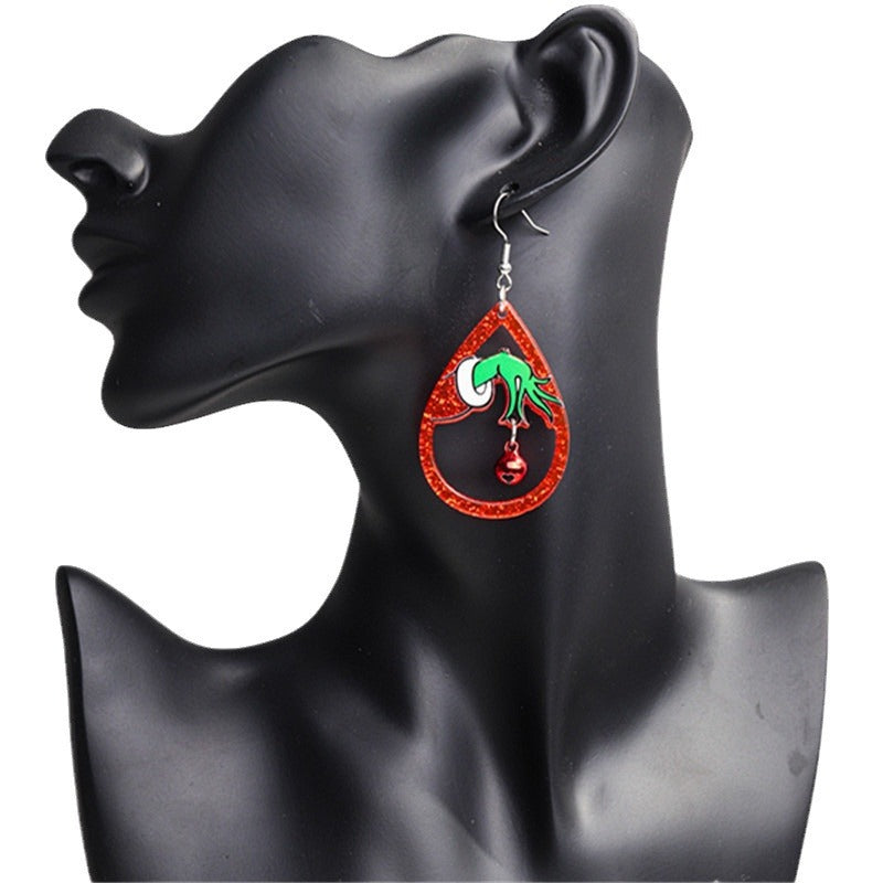 Wholesale Christmas Bells Santa Claus Acrylic Earrings