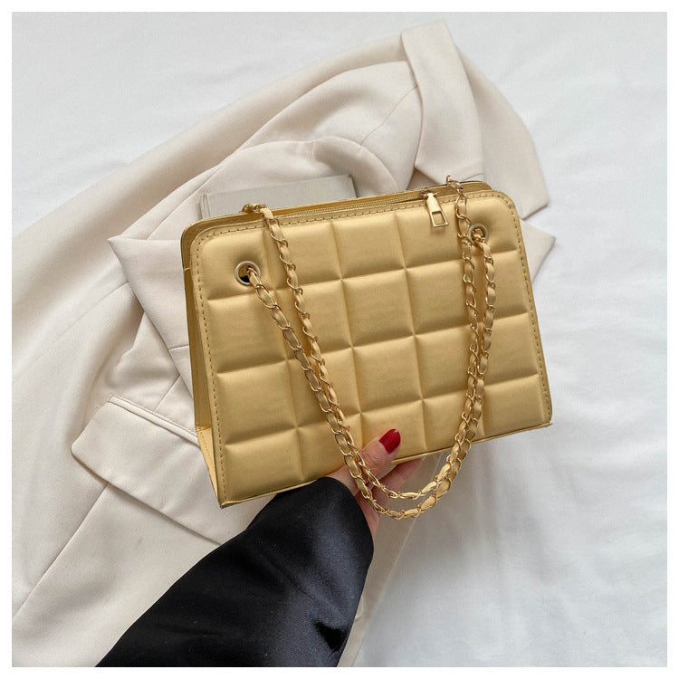 Wholesale PU Square Candy Color Retro Diagonal Cross Single Shoulder Chain Small Square Bag