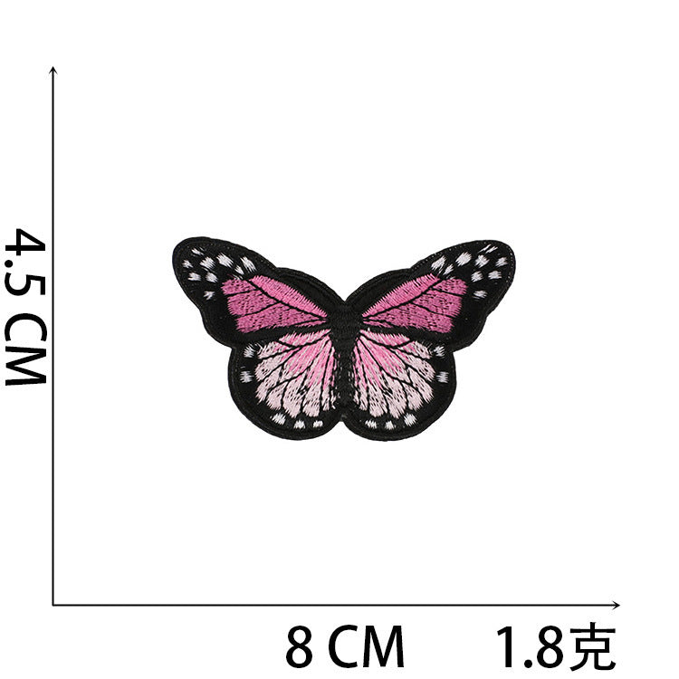 Wholesale Polyester Iron On Embroidery Patch Butterfly Floral Design For Clothing Decorative DIY Craft Supply