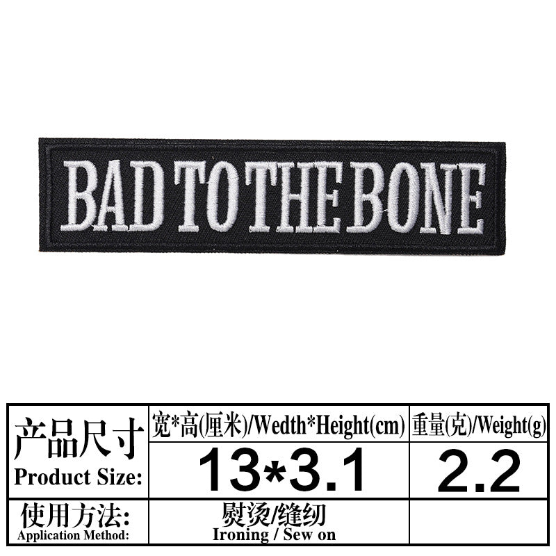 Wholesale Twill Embroidered Alphabet Patches Black White Rectangle Applique 33 Styles For Sweater DIY Craft Supply