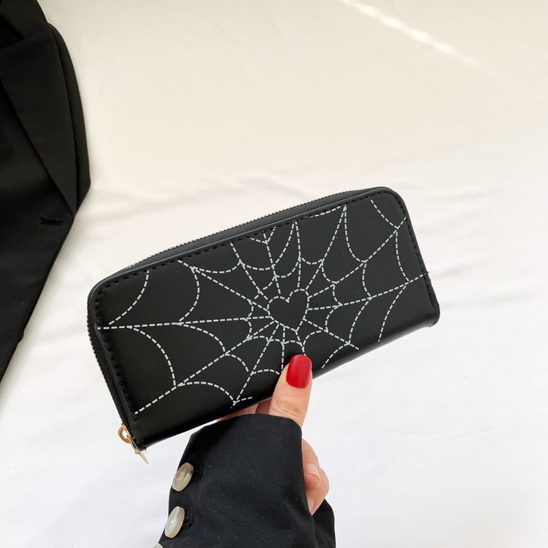 Wholesale PU Love Spider Web Multi Card Long Wallet