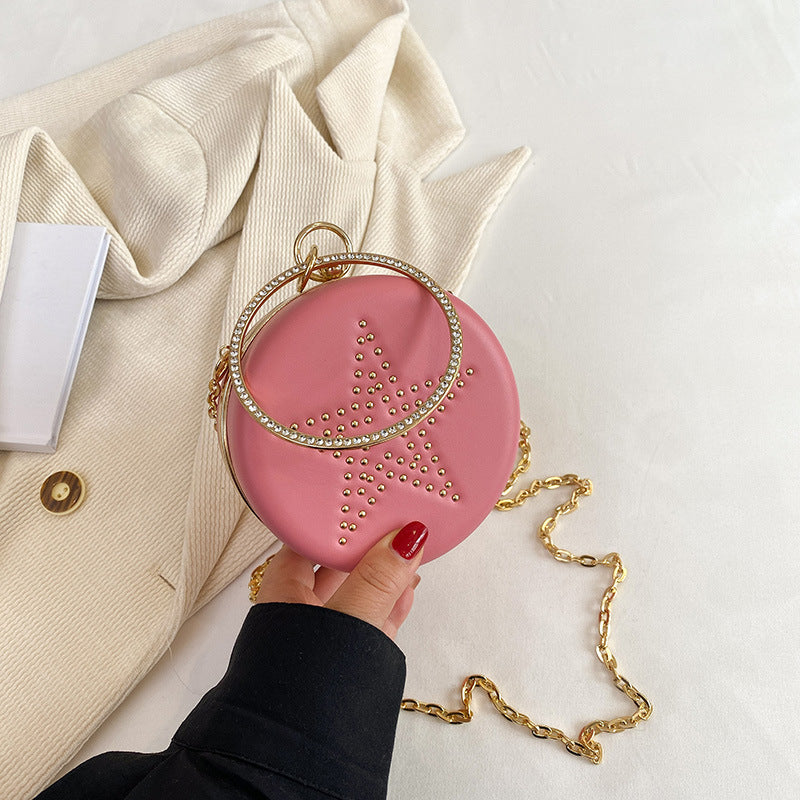 Wholesale PU Diamond Inlaid Willow Nail Small Round Bags