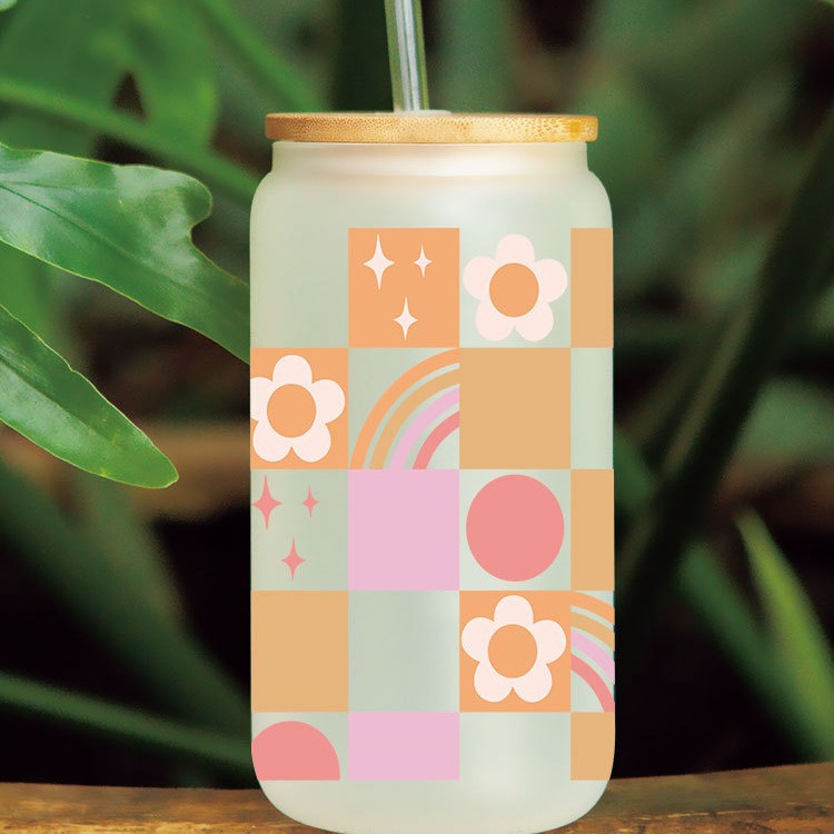 Wholesale Rainbow Love Sphere 16oz Cup UV DTF Wraps