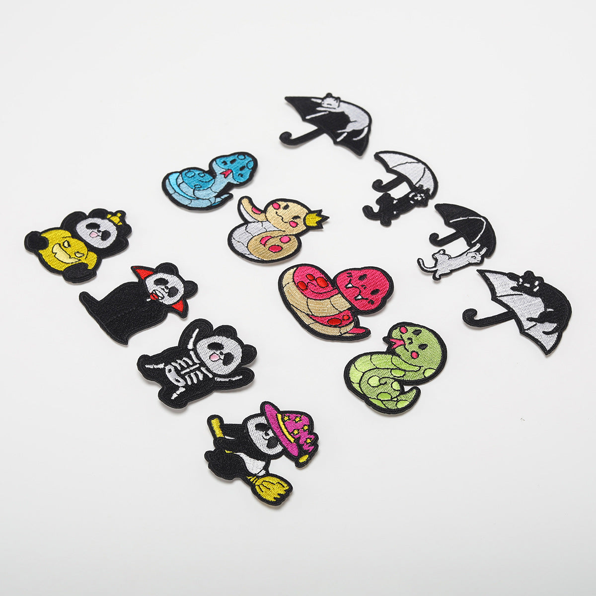 Wholesale Computer Embroidery Sticker Small Snake Original Black Cat  Magic Panda Bag Decorative Patch Sticker