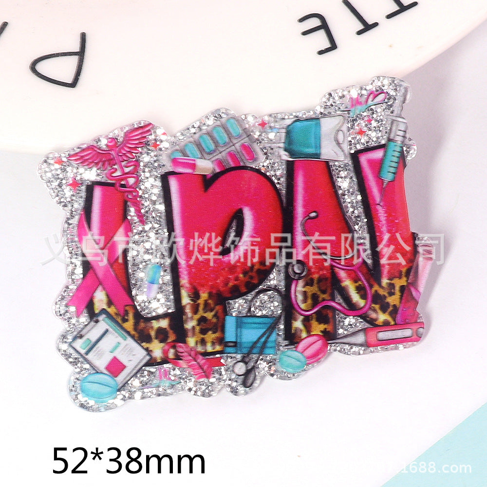 Wholesale 10pcs Cartoon Letters Cute Acrylic DIY Patches