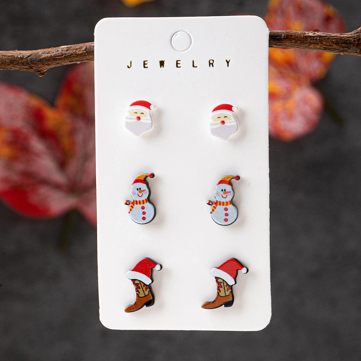 Wholesale  5pcs  Christmas Tree  Gingerbread Man  Snowman  and Dog Earring Set
