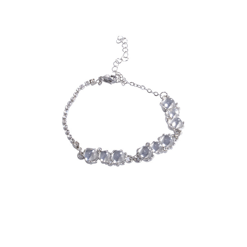 Wholesale Transparent Beads Silver Bracelet