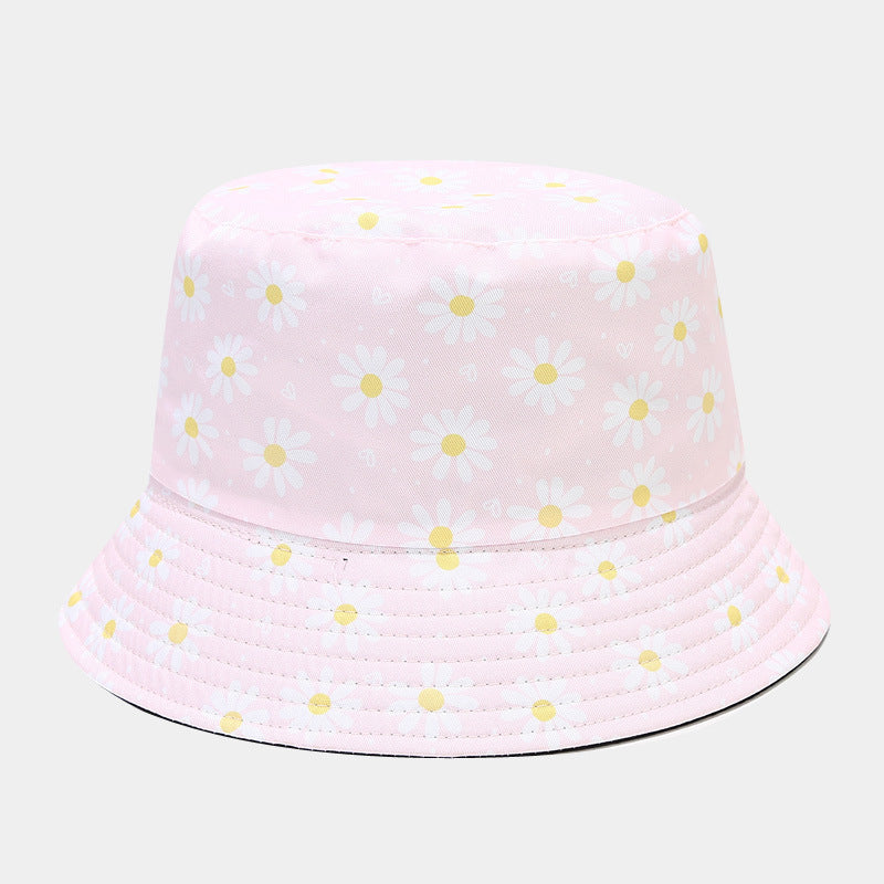 Sombrero de cubo de patrón de flores de poliéster al por mayor