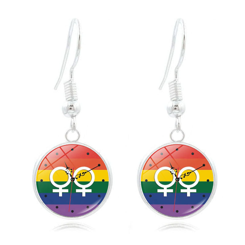 Wholesale Iridescent Long Silver Alloy Earrings