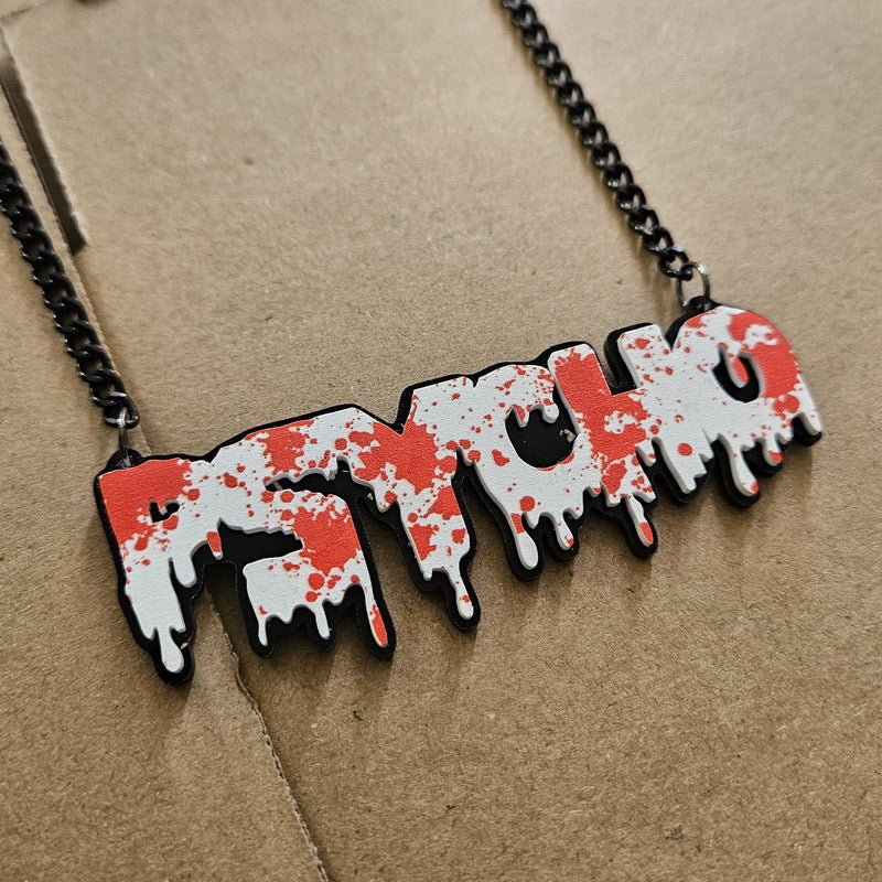 Wholesale Terrorist Blood Drops English alphabet Acrylic Necklaces