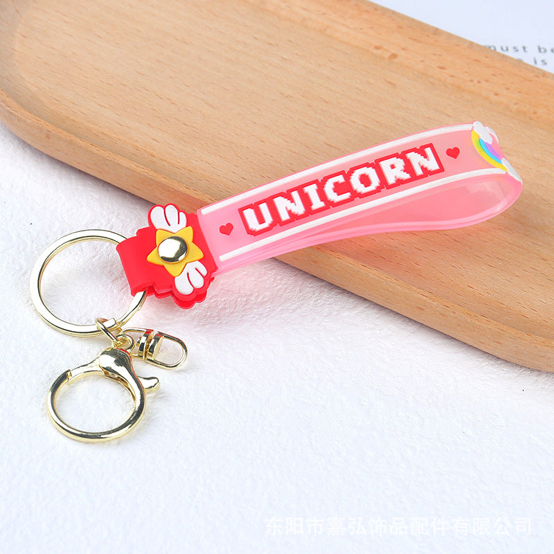 Wholesale PVC Translucent Candy Color Soft Rubber Rope Keychain