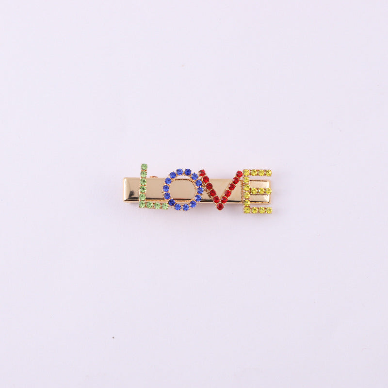 Wholesale Valentine's Day LOVE Colorful Full Diamond Hair Clips
