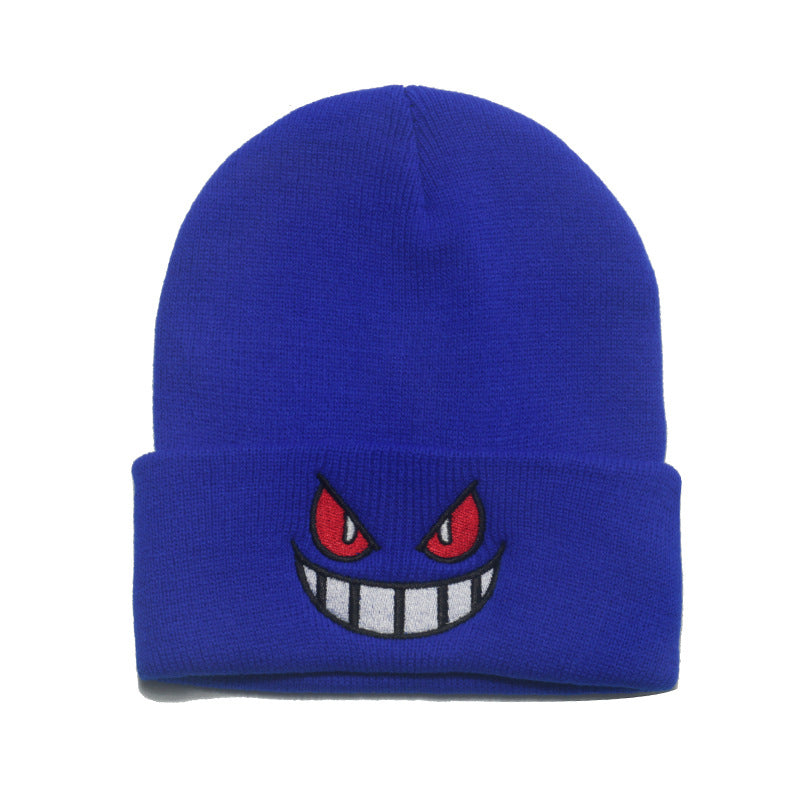Wholesale Autumn and Winter Cartoon Big Mouth Red Eyes Embroidered Acrylic Knitted Hat