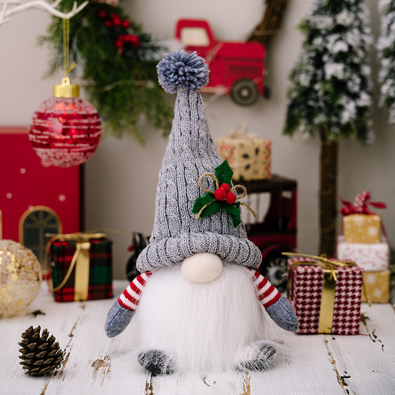 Wholesale Christmas LED Knitted Hat with Lights Doll Ornaments