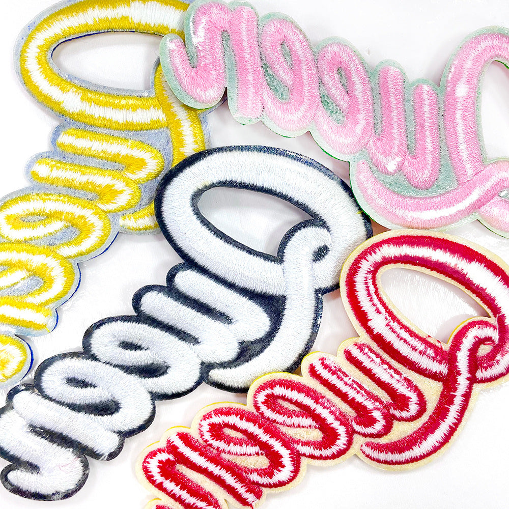 Wholesale  Letter 3D Embroidered Iron On Patch For Clothing DIY Accessory
