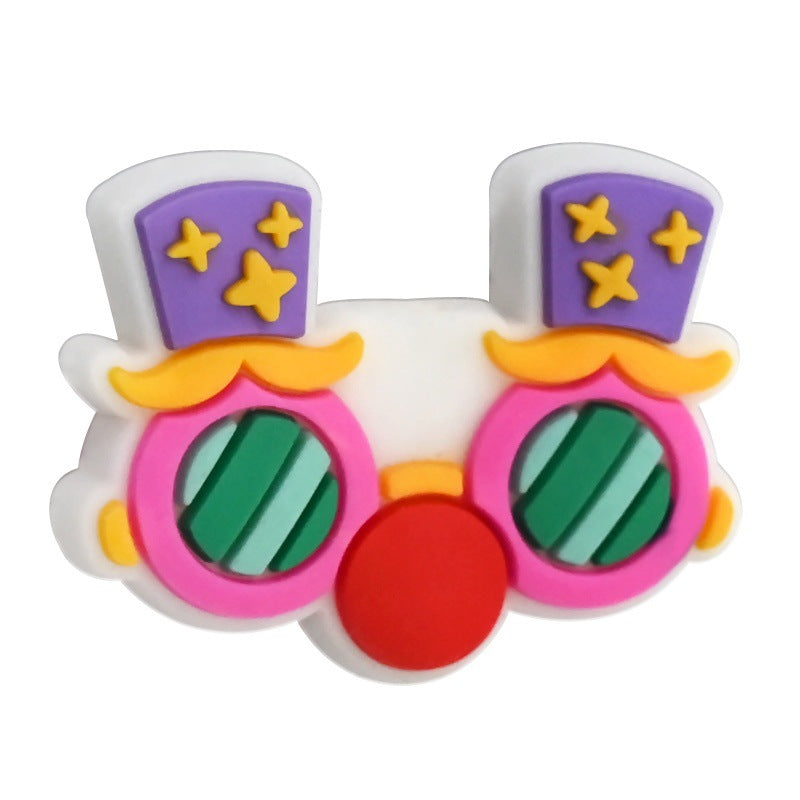 Wholesale Random 100pcs April Fool' s Day-themed Funny Mustache DIY PVC Soft Rubber Beads