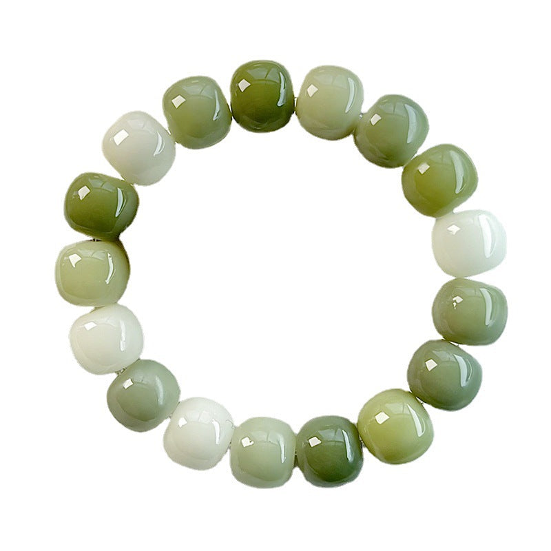 Wholesale Green Banana Gradient Beaded Resin Bracelet