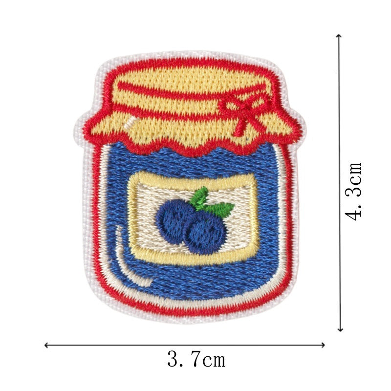 Wholesale Blue Dessert Cake Iron On Embroidered Patches 9 Piece Set For DIY Clothing Bags Gift