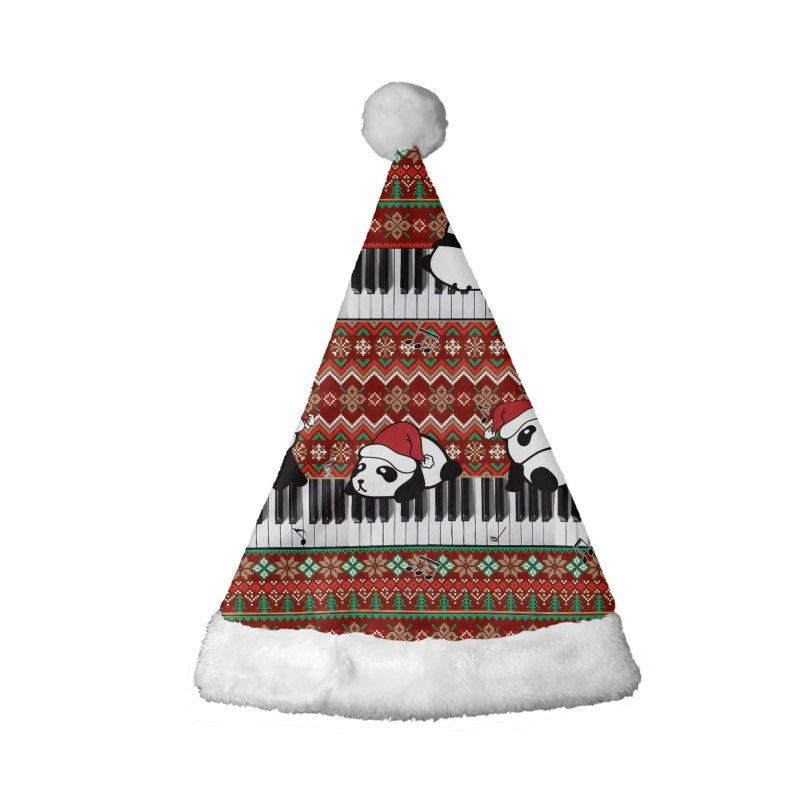 Wholesale Santa Claus Dog Digital Polyester Printed Christmas Hat