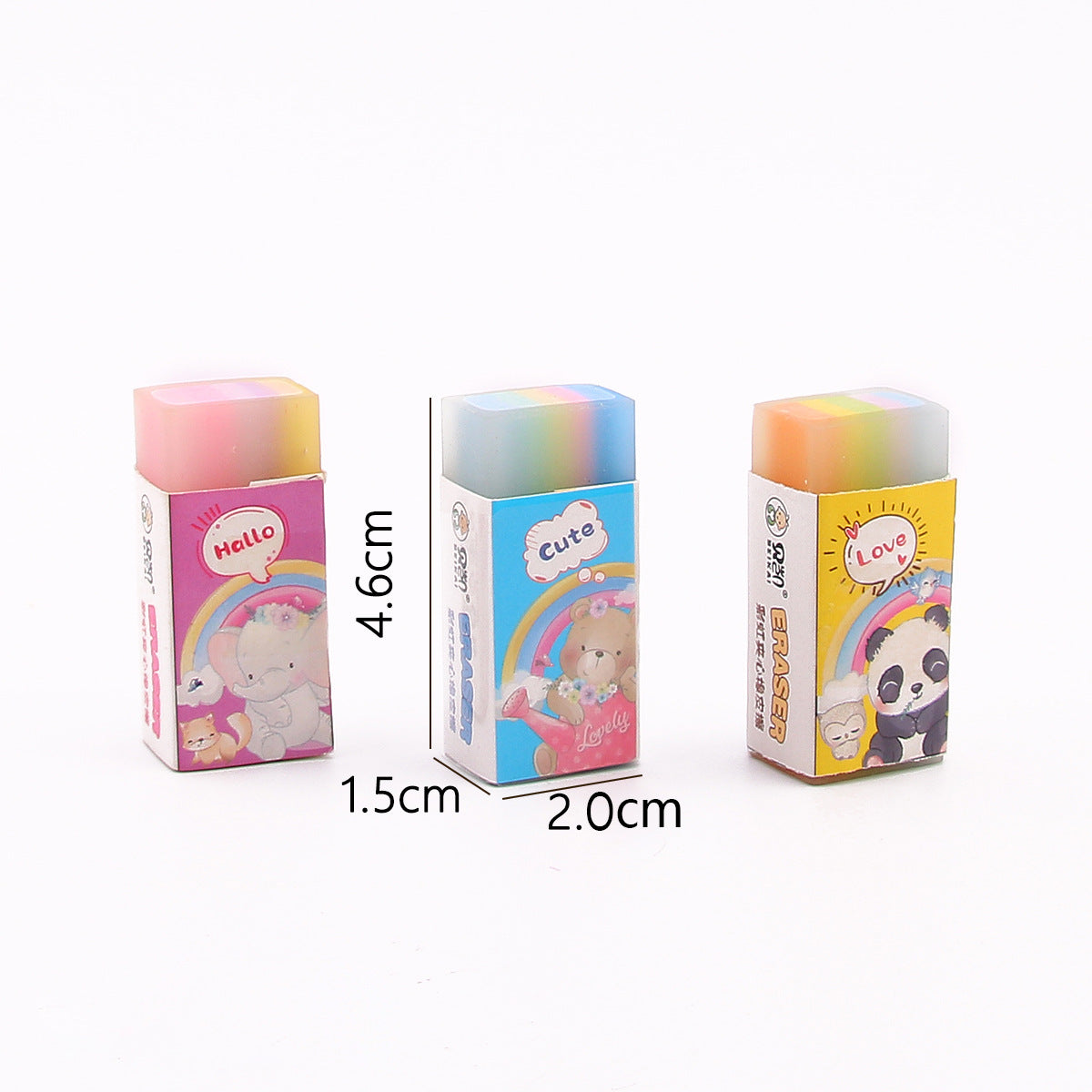 Wholesale PVC Jelly Sandwich 4B Rainbow Transparent Eraser