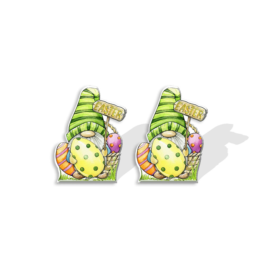 Wholesale Easter Dwarf Rabbit Carrots Plastic Earrings