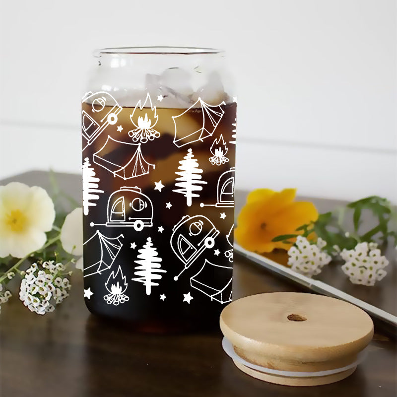 Wholesale Colorful outdoor camping series 16oz Cup UV DTF Wraps