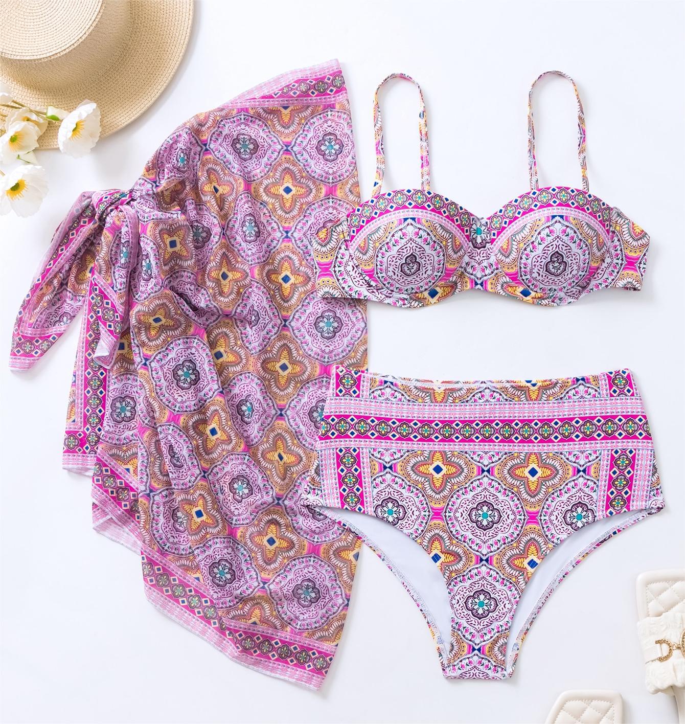 Wholesale Bikini Sexy Ethnic Style Three Piece Set