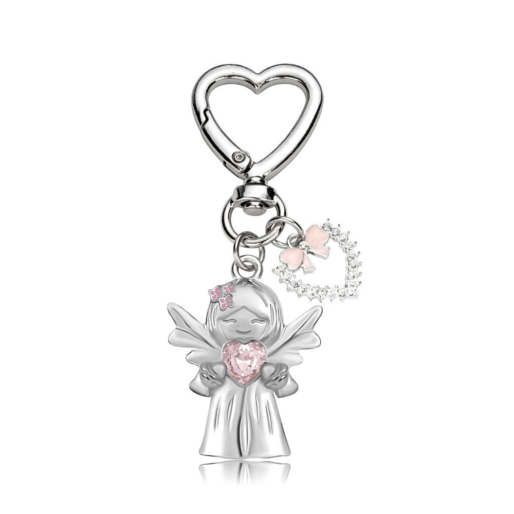 Wholesale  Smile Guardian Angel Jewelry Zircon  Love Alloy Keychain