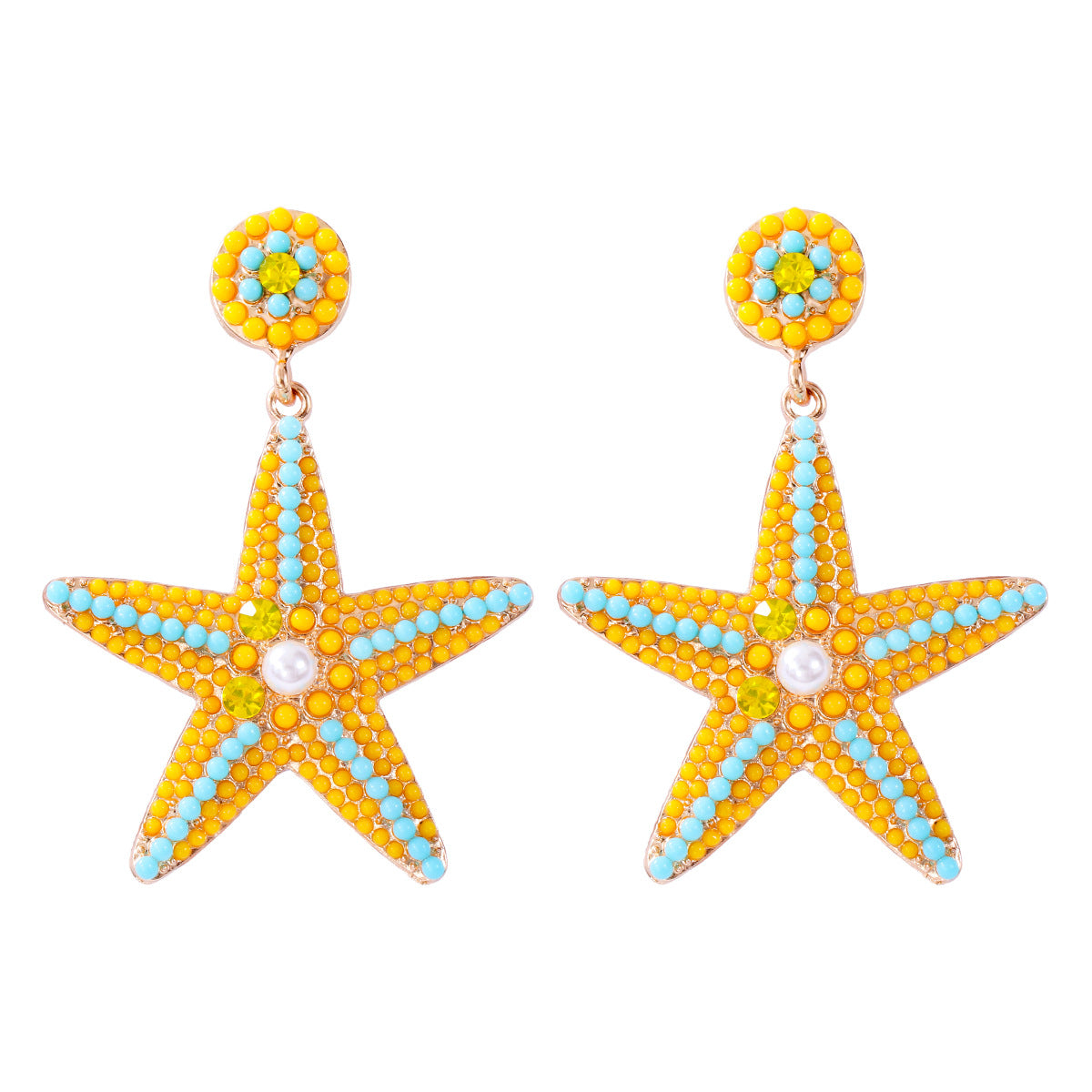Wholesale of Butterfly Five Pointed Star Pearl Alloy Earrings