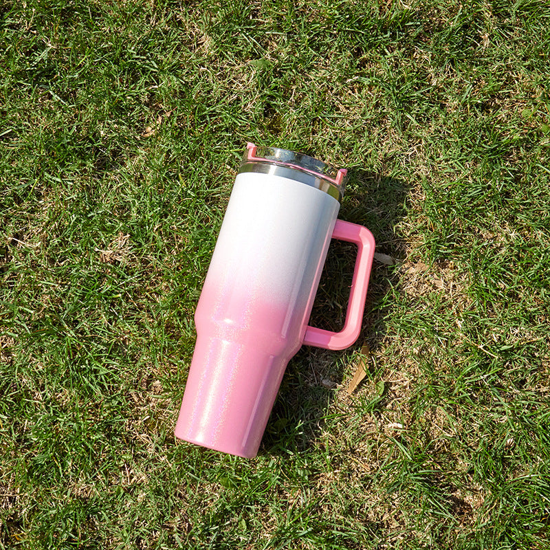 Wholesale 40oz Car Cup Stainless Steel Insulated Car Water Cup Rainbow Paint Ice Bullies Cup