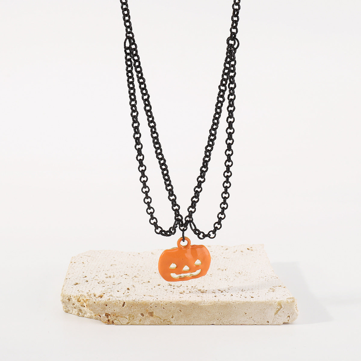 Wholesale Halloween Oil-Dripping Pumpkin Dark Exaggerated Necklace