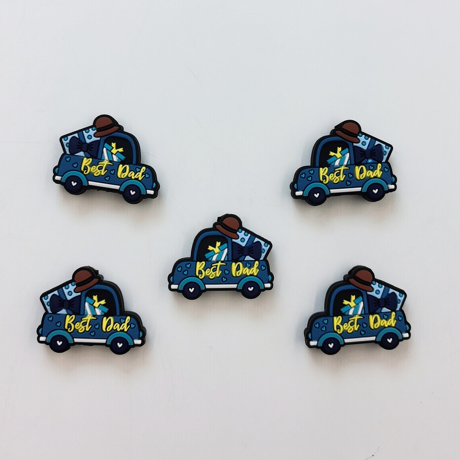 Wholesale 10pcs Father's Day Series Silicone Cartoon Beads