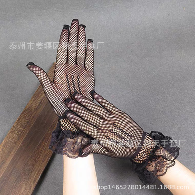 Wholesale Full-finger fishnet lace gloves